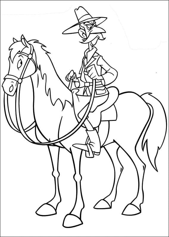 Le Duc riding his horse coloring page