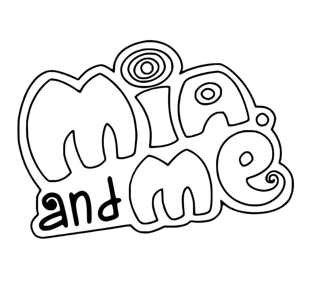 Mia and Me logo lettering coloring page