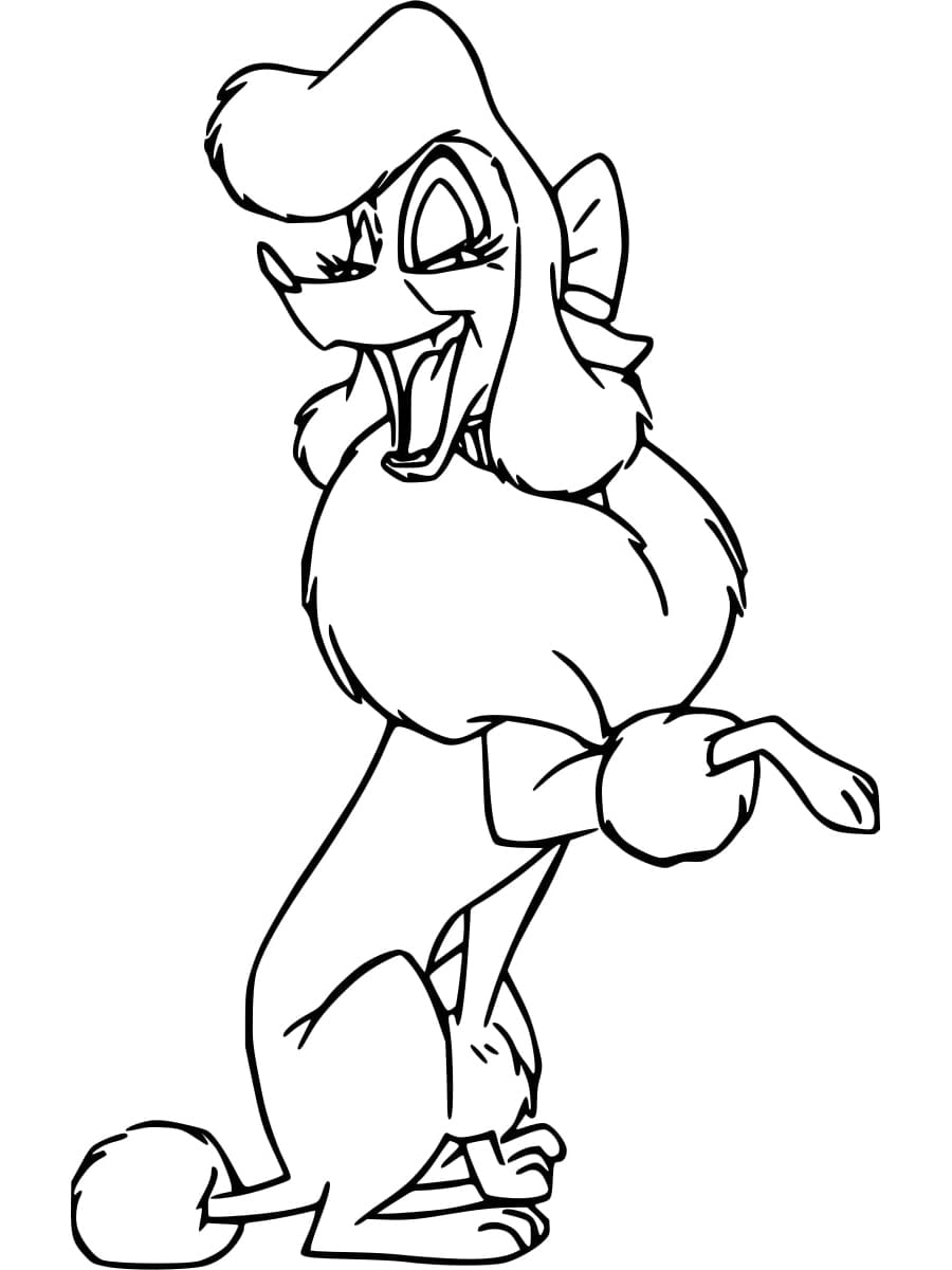Georgette standing on hind legs with bow coloring page