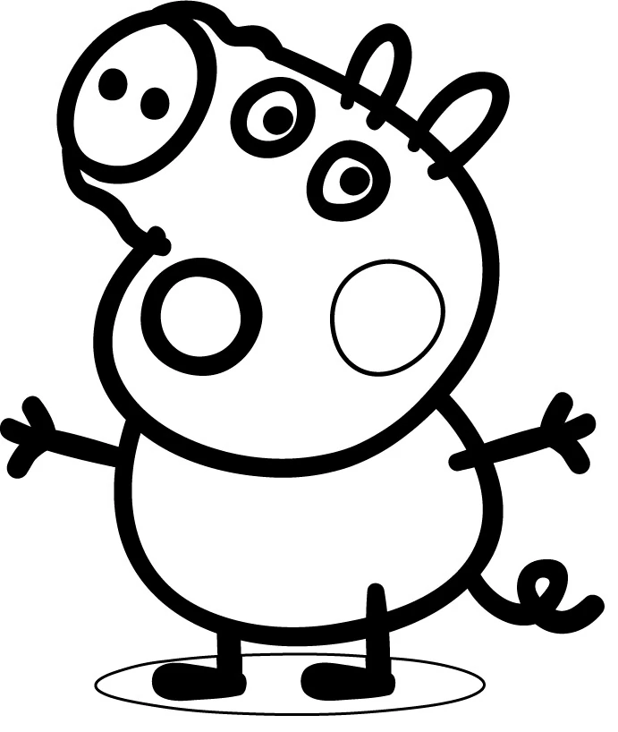 Peppa Pig standing with arms open coloring page