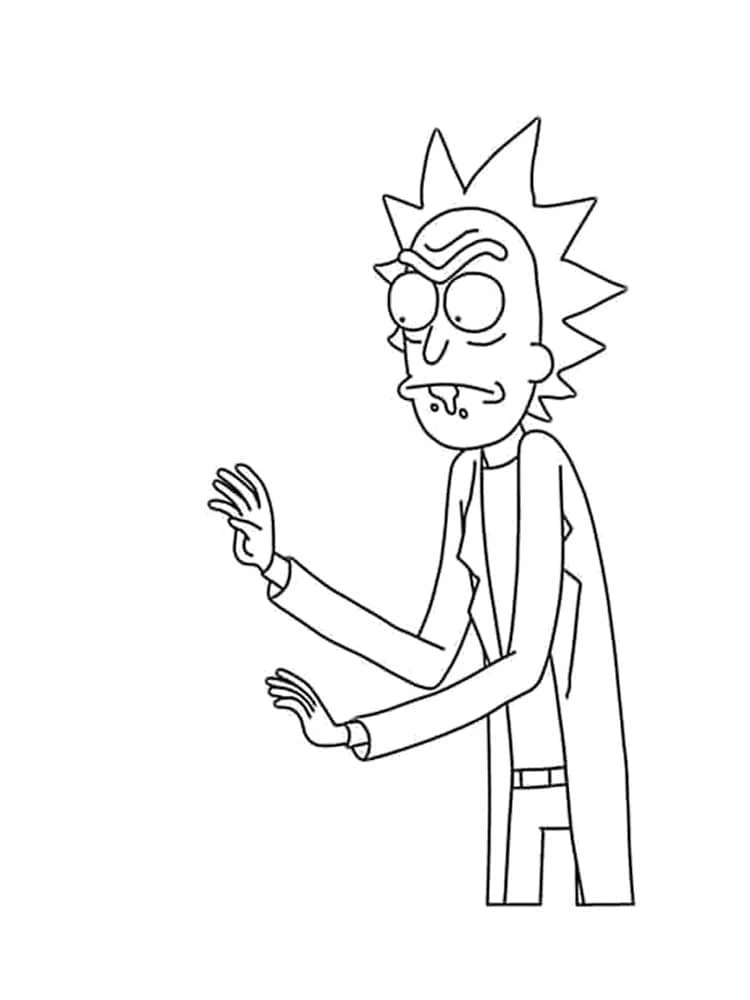 Rick Sanchez talking with his hands coloring page