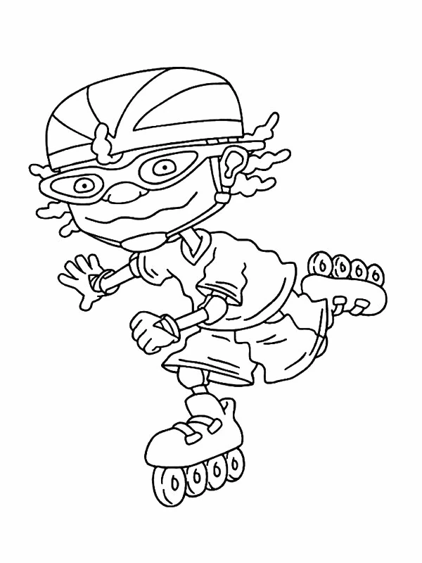 Rocket Power kid rollerblading coloring page