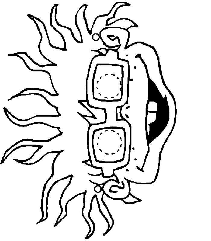 Rugrats sunglasses with flame decorations coloring page
