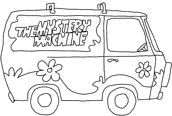 The Mystery Machine van coloring page