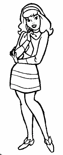 Daphne standing in a stylish outfit coloring page