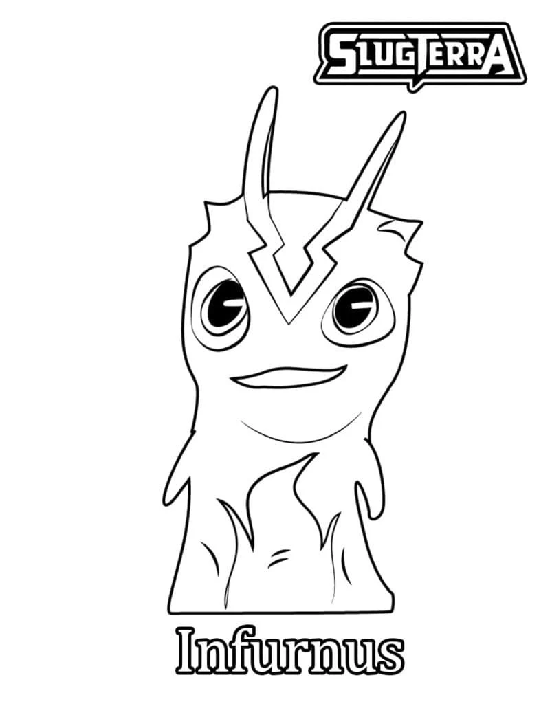 Infurnus the slug from Slugterra coloring page Infurnus the slug from Slugterra coloring page