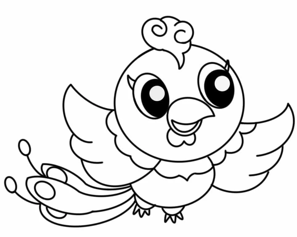 Phoenix with spread wings smiling coloring page
