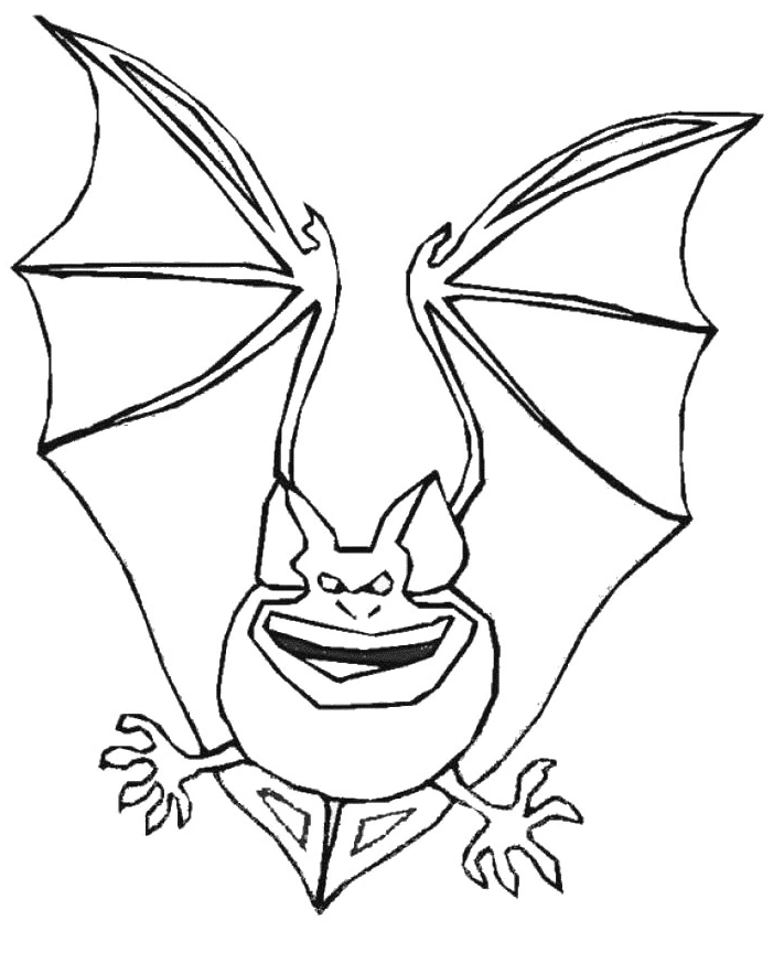 Vampire bat with wings spread coloring page