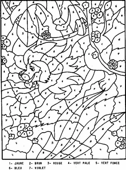 Lion resting among branches and flowers coloring page