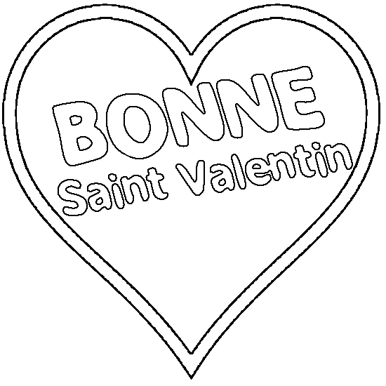Heart with Happy Valentine's message coloring page