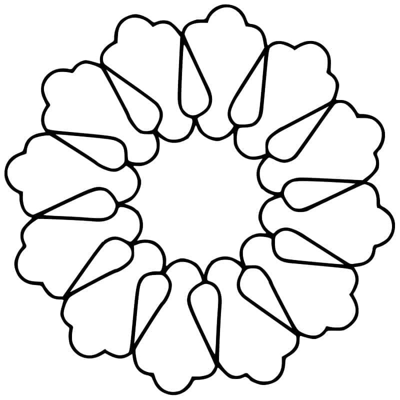 Simple flower-shaped mandala coloring page