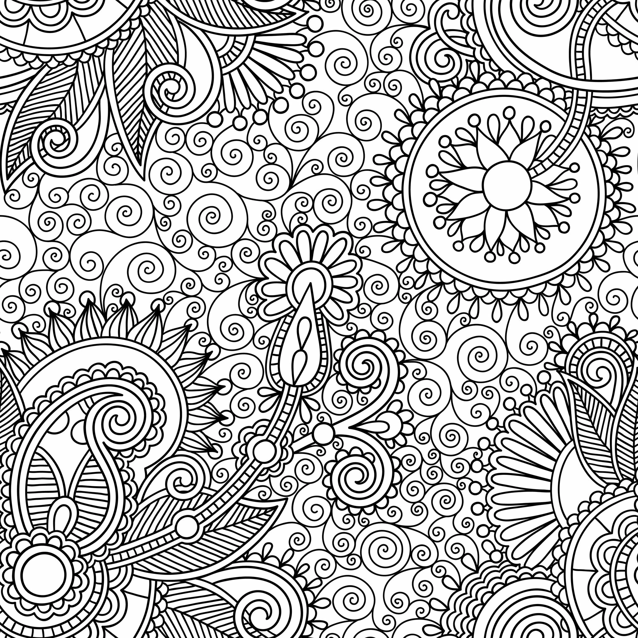 Mandala with paisley pattern coloring page