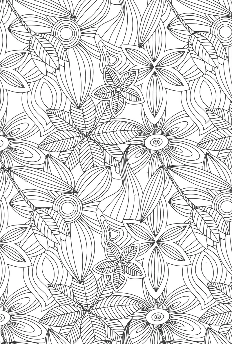 Mandala of overlapping leaves and flowers coloring page Mandala of overlapping leaves and flowers coloring page