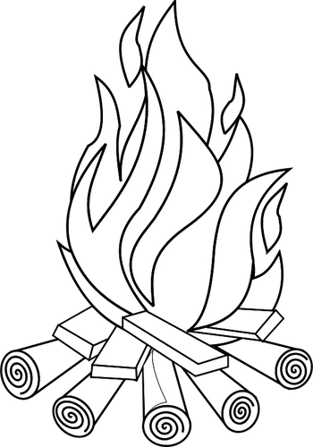 Campfire with tall flames coloring page