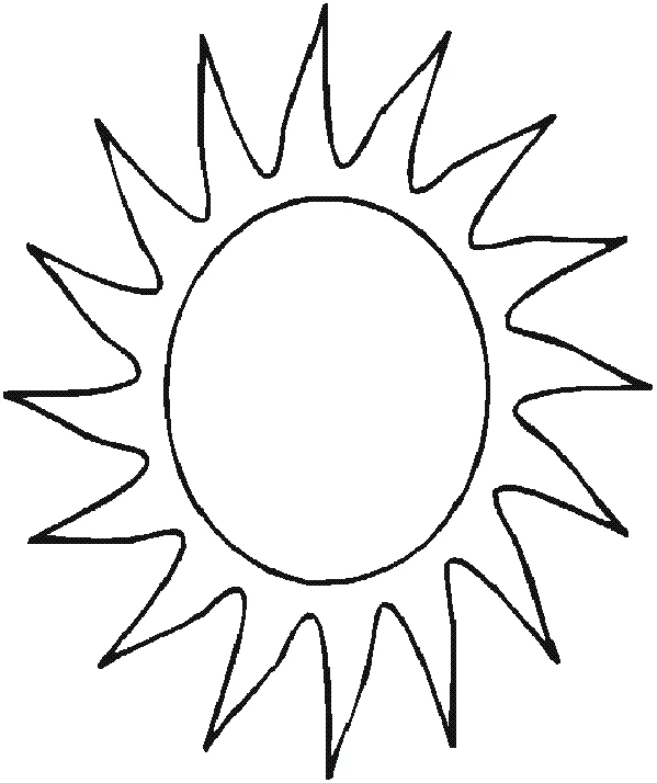 Sun with pointed rays coloring page