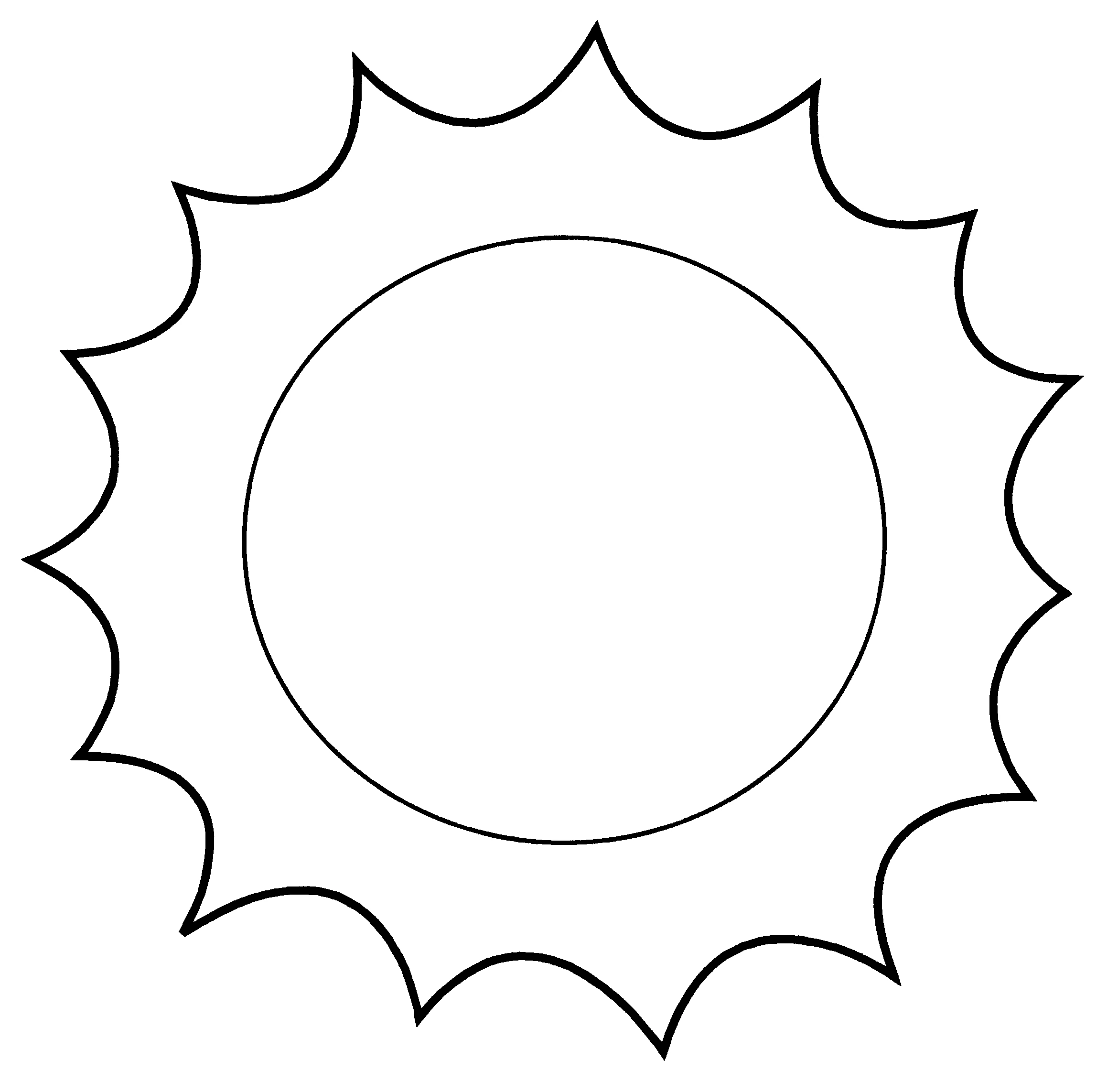 Sun with pointed rays coloring page