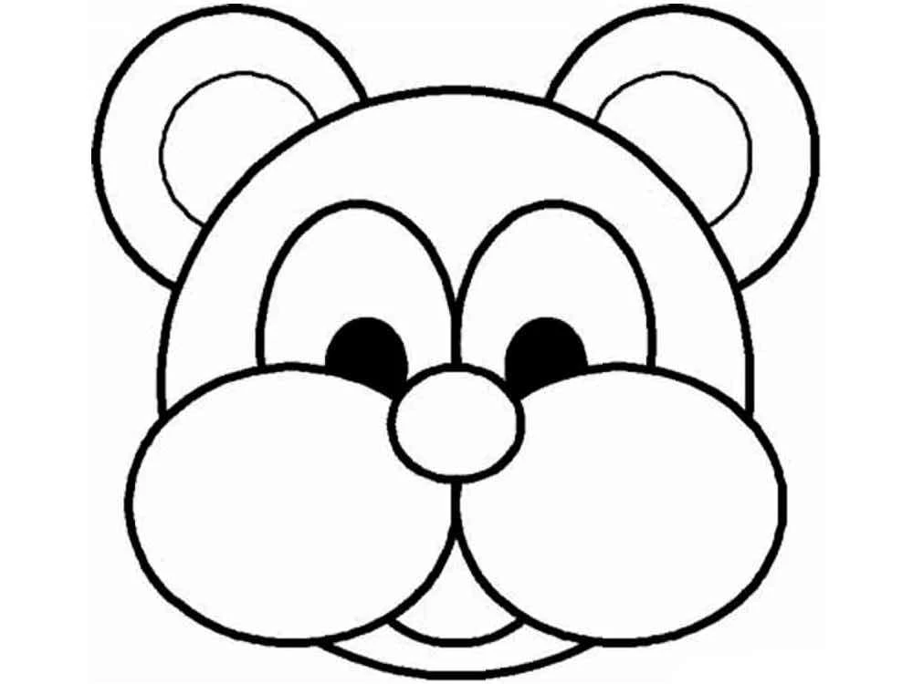Simple bear face coloring page Simple bear face coloring page