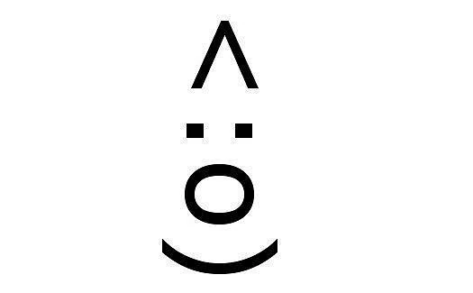 Simple emoji face with triangle nose coloring page