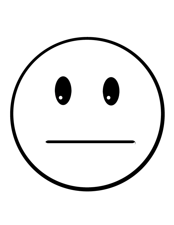 Emoji with a neutral face coloring page