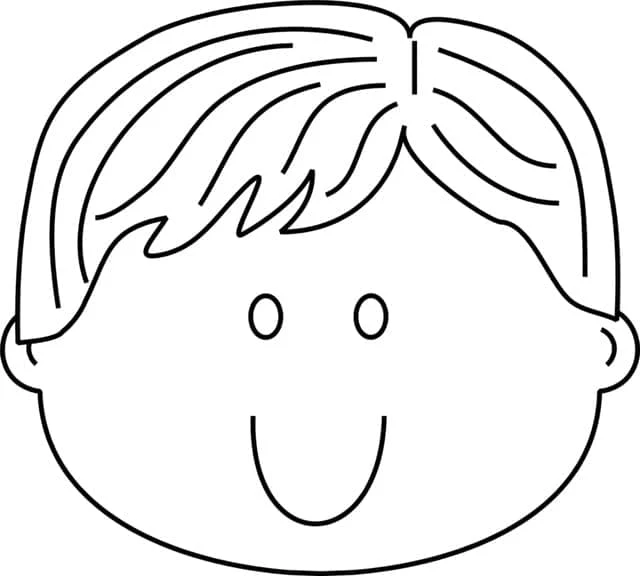 Boy's face smiling coloring page Boy's face smiling coloring page