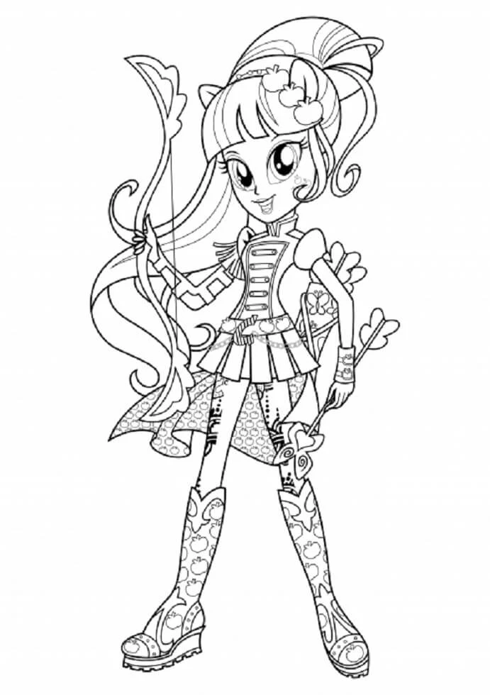 Archer Applejack with bow and arrow coloring page Archer Applejack with bow and arrow coloring page