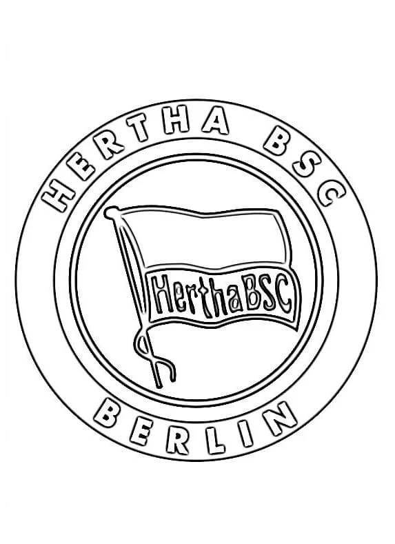 Hertha BSC football club logo coloring page