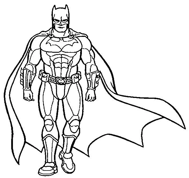Batman walking forward coloring page