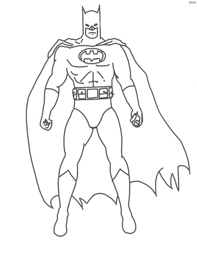 Batman standing tall in his cape coloring page