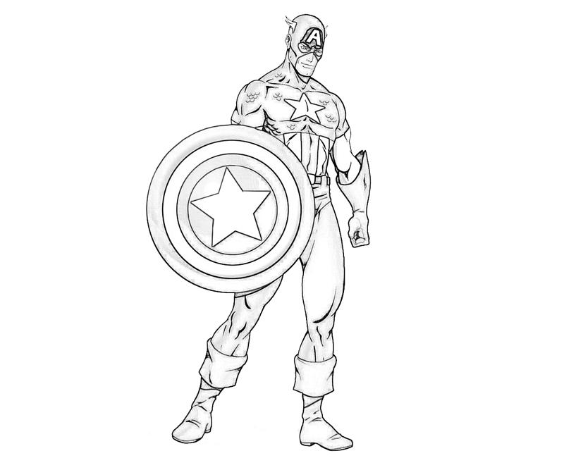 Muscular Captain America with folded cuffs coloring page