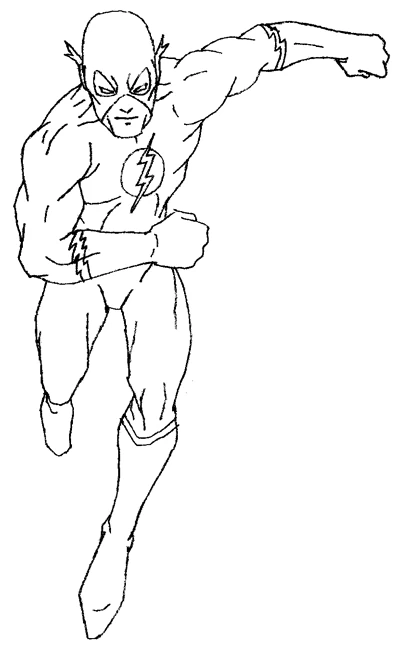 Flash running at full speed coloring page Flash running at full speed coloring page