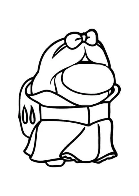 Among Us character dressed as a princess coloring page