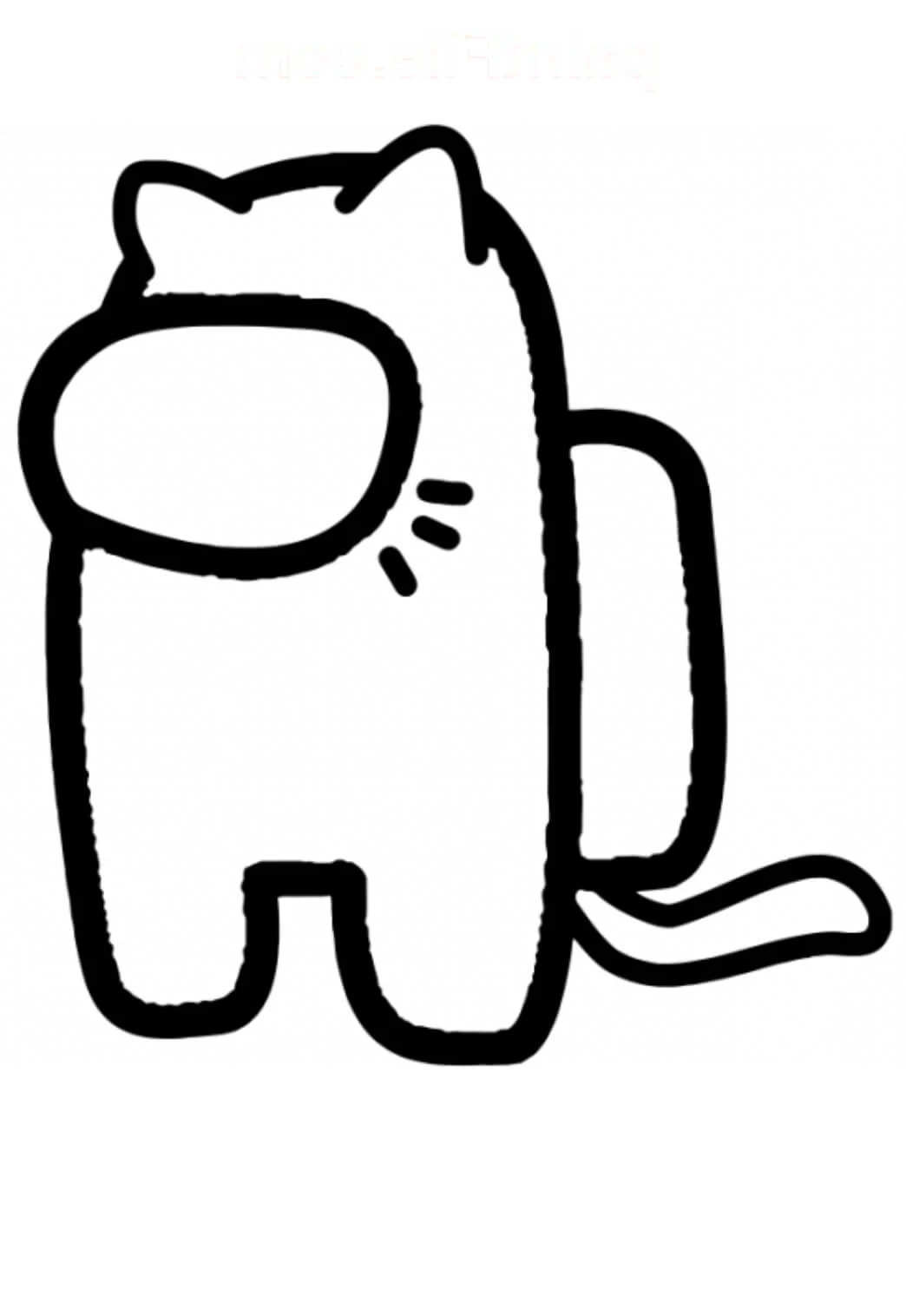 Among Us cat-shaped crewmate coloring page