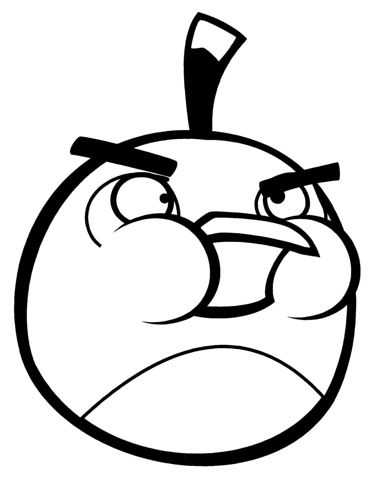 Angry Birds Bomb bird with fuse coloring page
