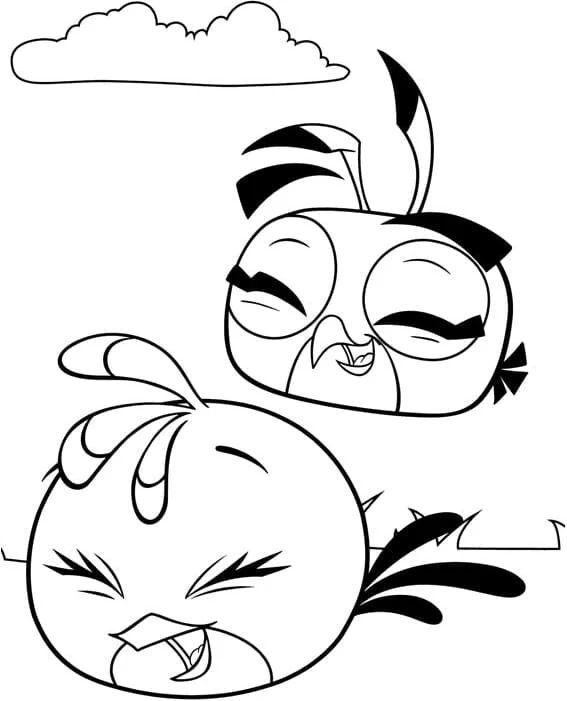 Stella and Dahlia laughing together coloring page