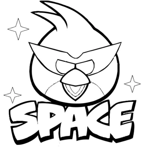 Angry Birds Space red bird coloring page Angry Birds Space red bird coloring page