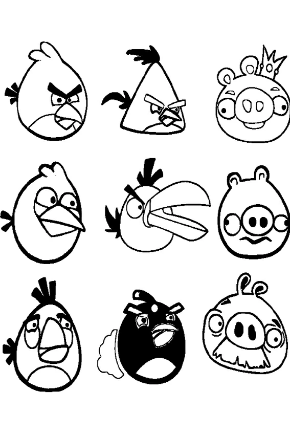 Angry Birds characters grid overview coloring page Angry Birds characters grid overview coloring page