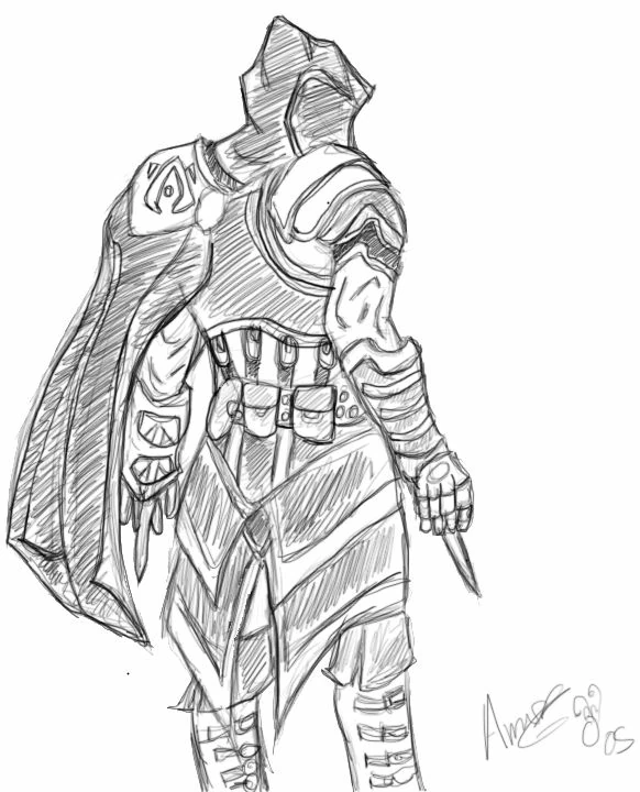 Assassin's Creed warrior seen from behind coloring page