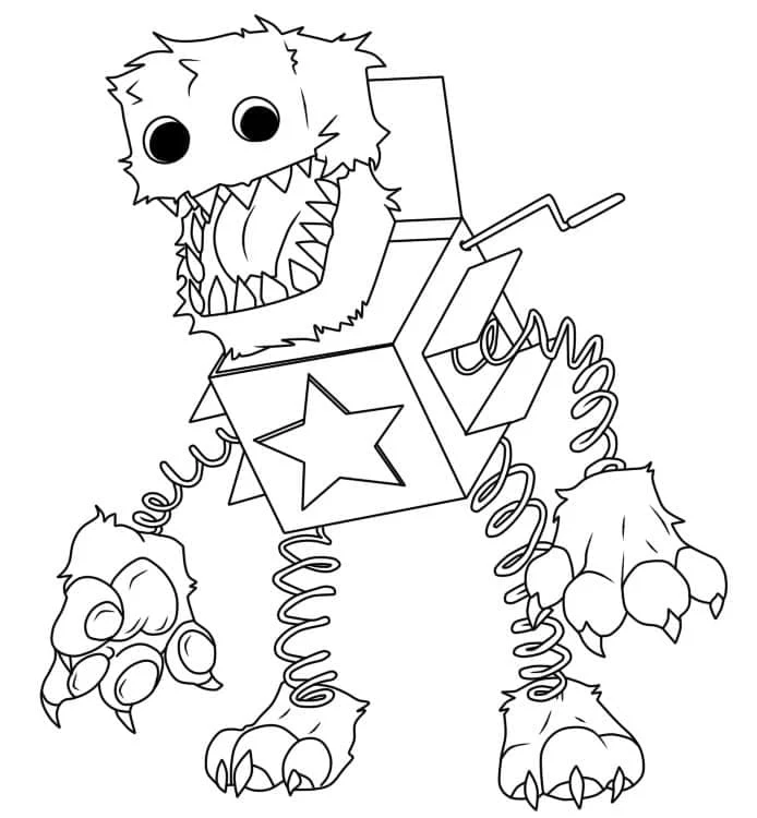 Boxy Boo with claws and spring legs coloring page Boxy Boo with claws and spring legs coloring page