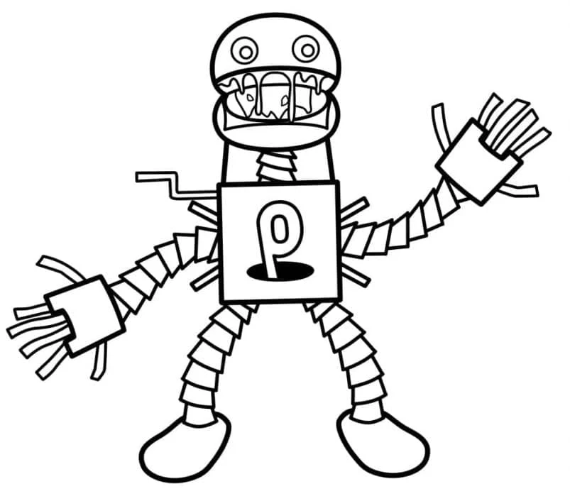 Boxy Boo with arms raised coloring page Boxy Boo with arms raised coloring page