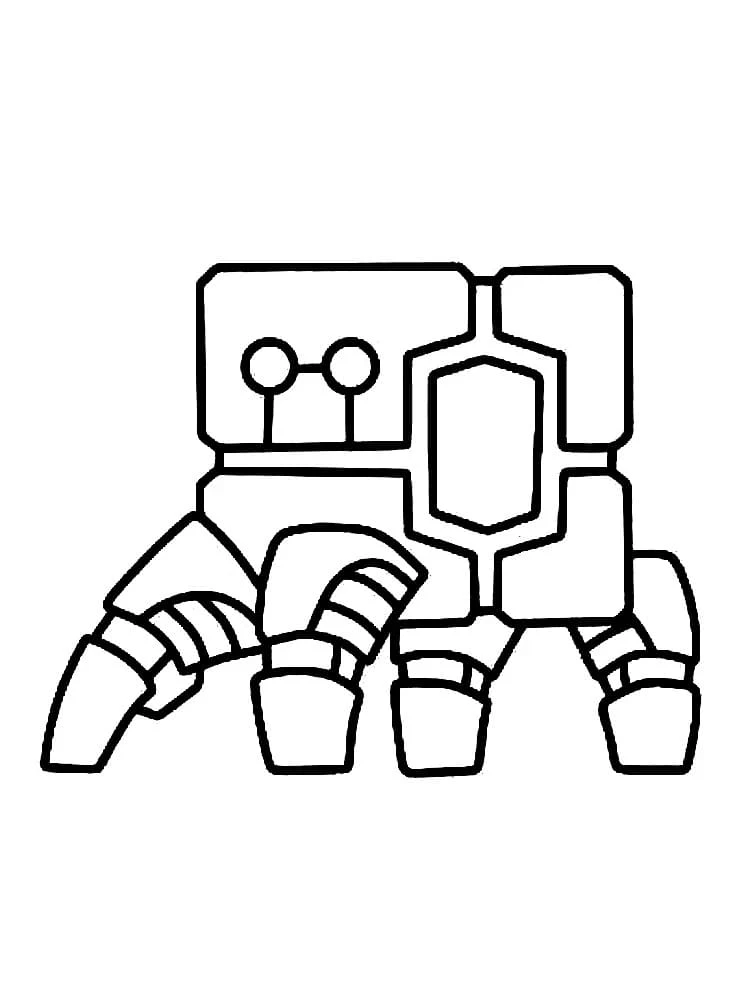 Geometry Dash robot on multiple legs coloring page