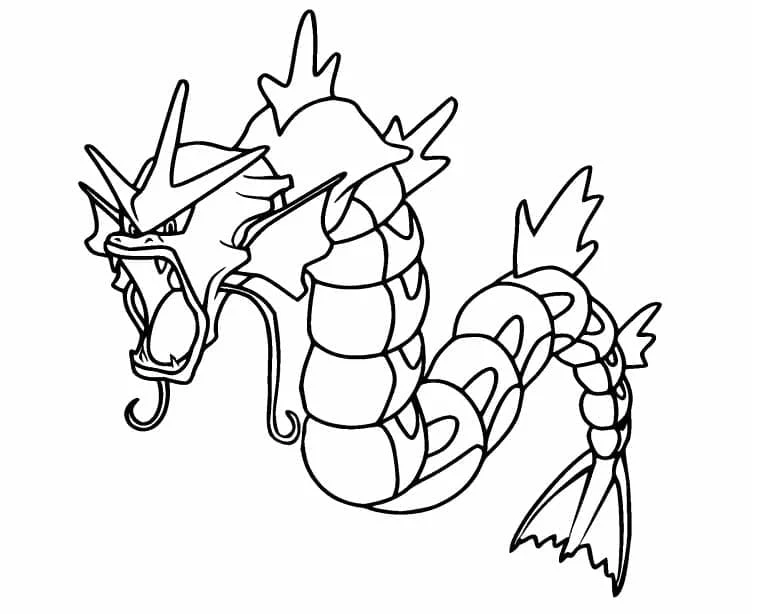 Gyarados with mouth wide open coloring page Gyarados with mouth wide open coloring page