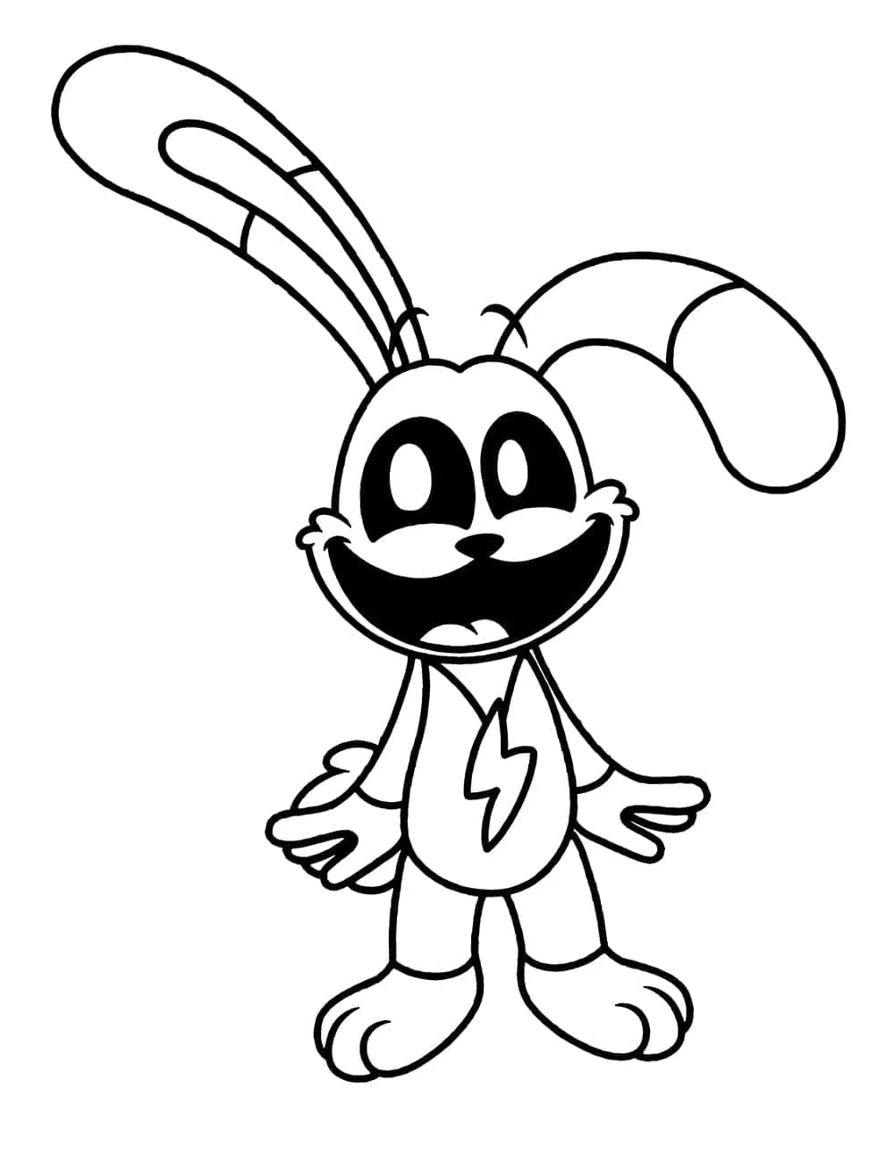 Hoppy Hopscotch smiling with big ears up coloring page