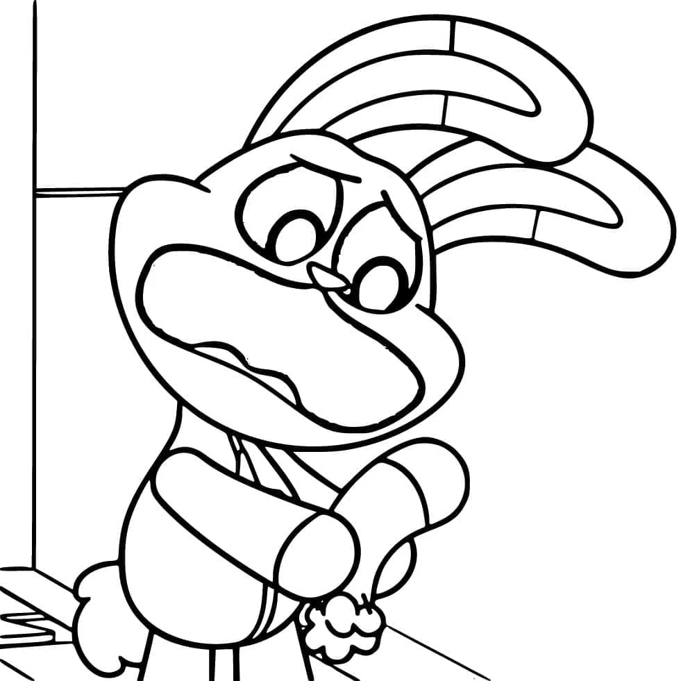 Hoppy Hopscotch looking worried coloring page Hoppy Hopscotch looking worried coloring page