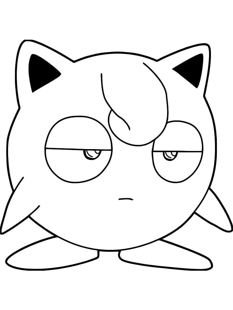 Jigglypuff with a sleepy expression coloring page