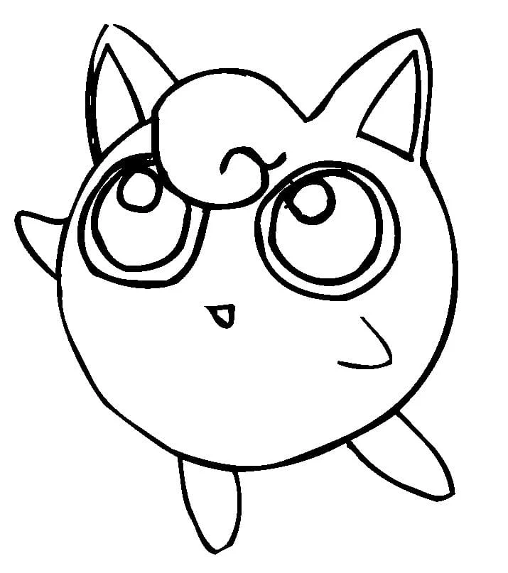 Jigglypuff with big eyes coloring page