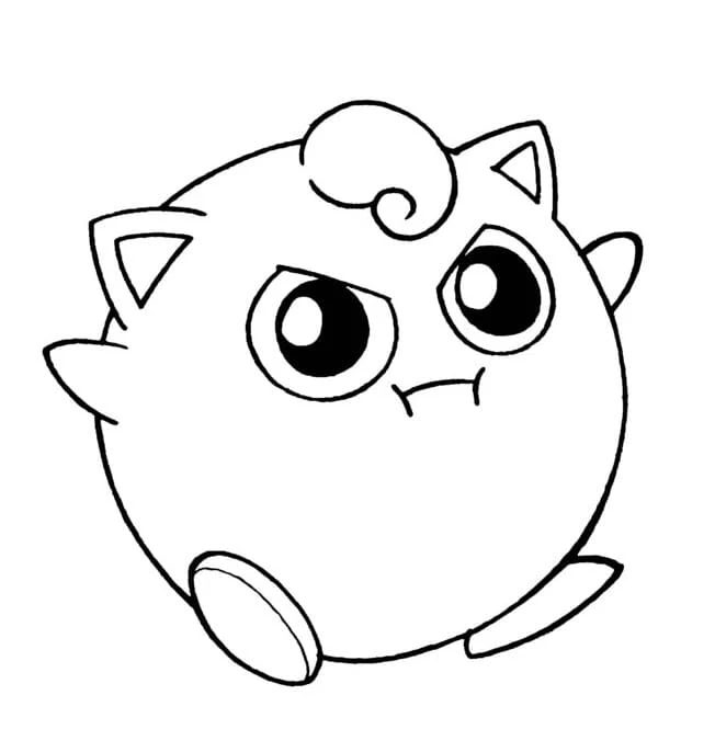 Jigglypuff with a grumpy face coloring page Jigglypuff with a grumpy face coloring page