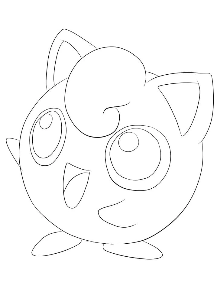 Jigglypuff with big round eyes coloring page