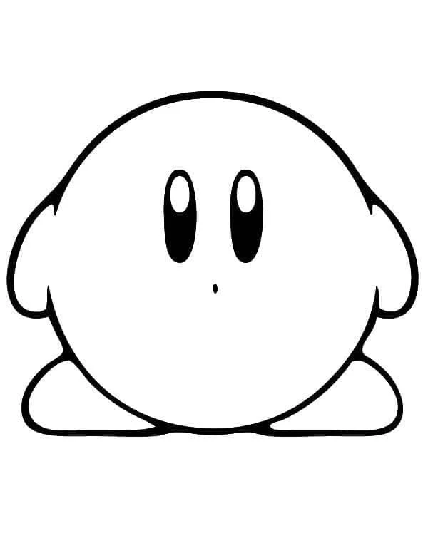 Kirby round and simple coloring page Kirby round and simple coloring page