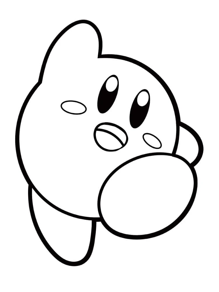 Kirby standing with round body coloring page