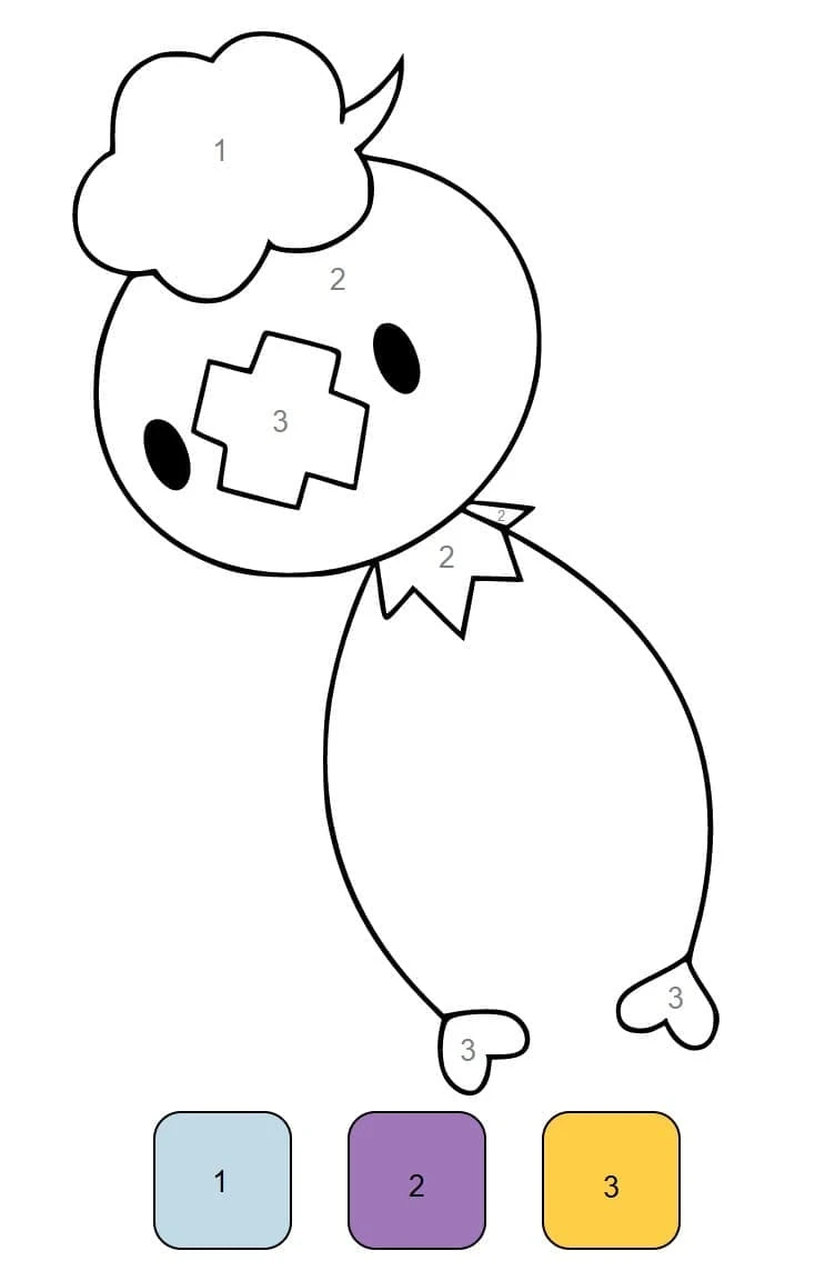 Magic Pokemon with round body and cloud-like tuft coloring page